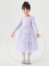 Balabala Girls' Dress, 2024 Autumn Collection, Trendy Long Sleeve Mesh Dress For Toddlers